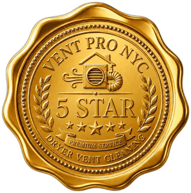 Vent Pro NYC 5-star premium dryer vent cleaning seal