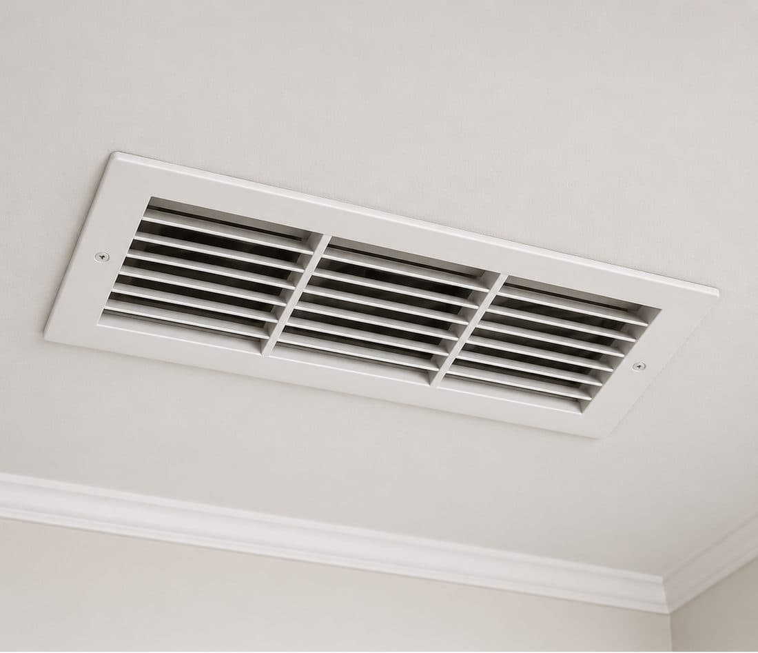 A ceiling air-conditioning supply vent and return grille